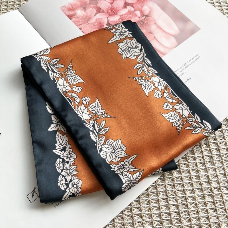 FONYVE Silk Head Scarf for Hair Fashion Headwrap for Women Lightweight Neck Tie - Image 1